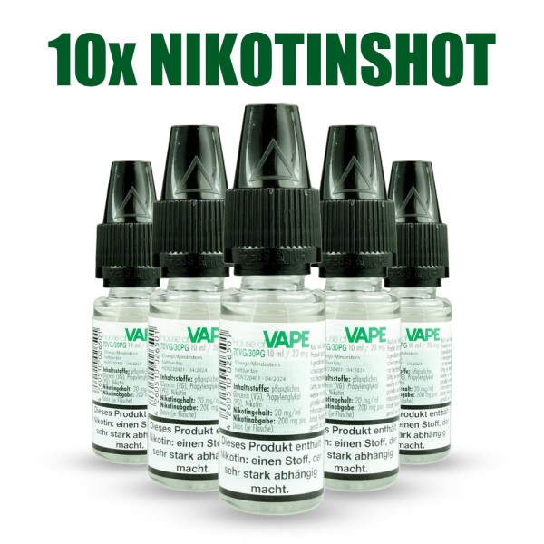 10x 70VG/30PG 20mg Nikotinshot