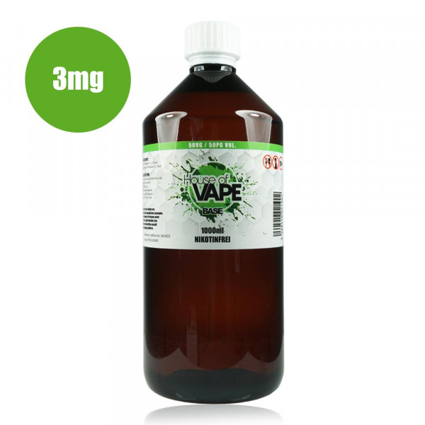 3mg 1000ml-Flasche 50/50 Nikotinbase